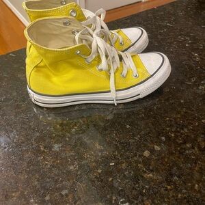 Converse Yellow and White High-Top Sneakers